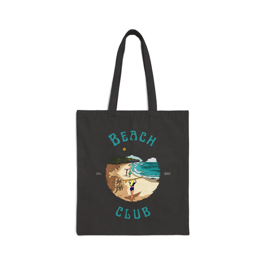 Beach Club Cotton Canvas Tote Bag